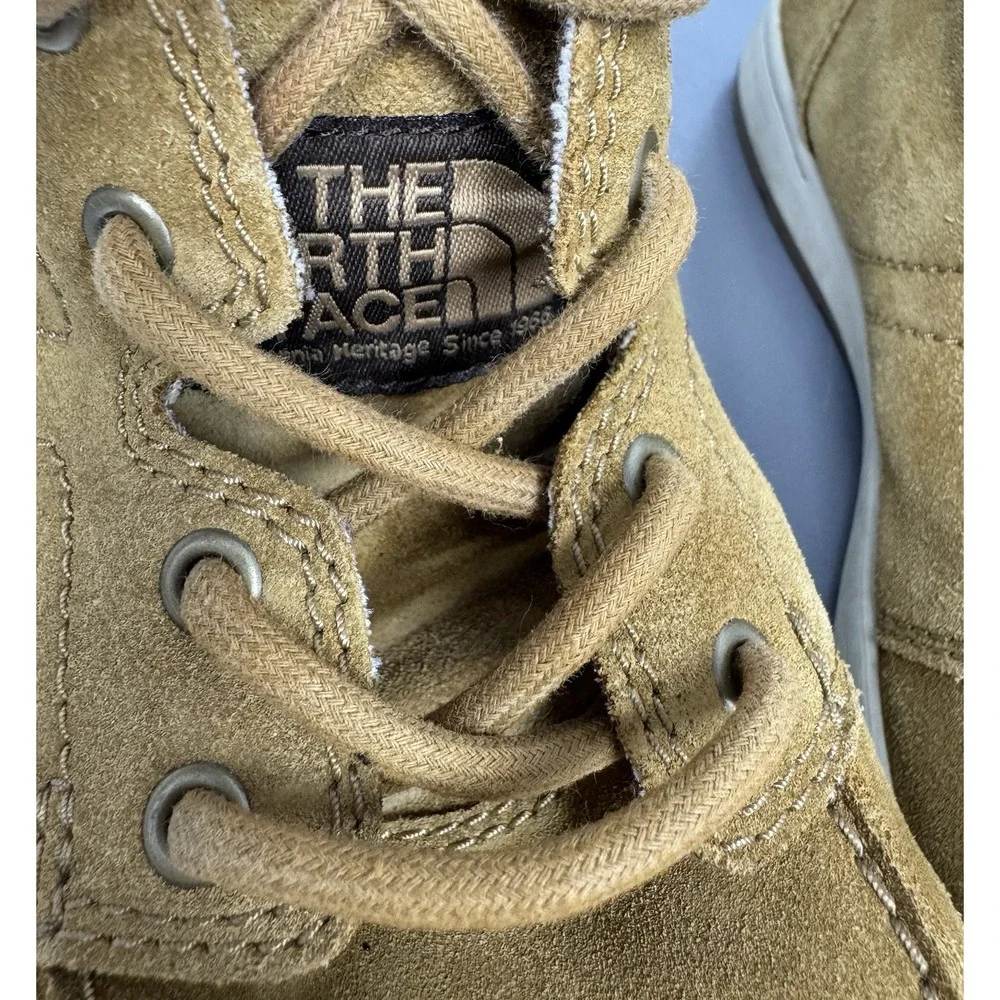 North Face Boots Mens 9.5 Tan Brown Seude Leather Ballard Evo Chukka Trail Hiker